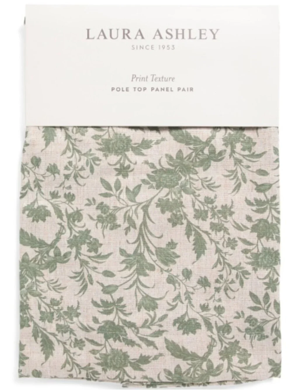 Laura Ashley Sage Green Floral Print Set Of 2 Window Panels